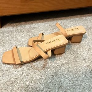 Size 9 Lulu brand small heeled sandal, worn once